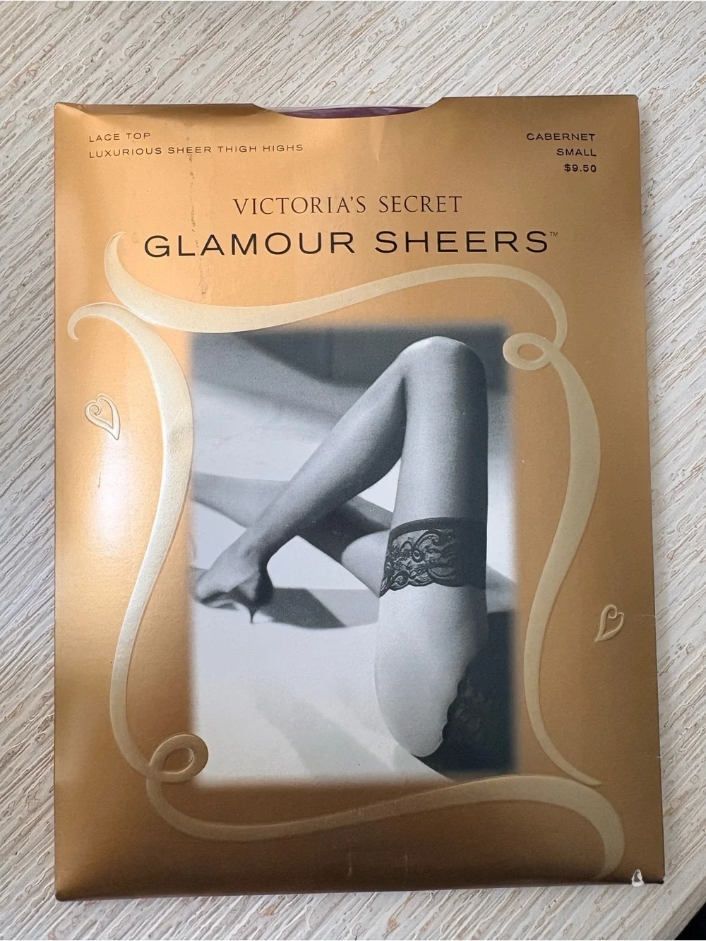 NEW Victoria’s Secret Glamour Sheers Lace Top Cabernet Thigh Highs Size S